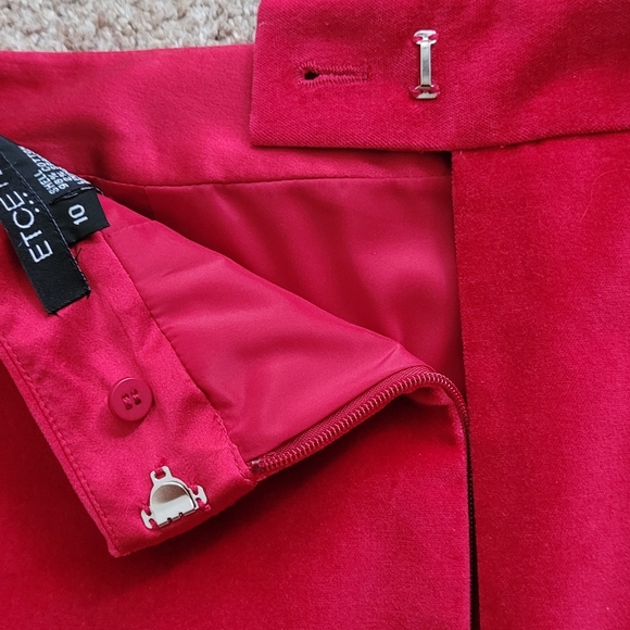 Velvet dark magenta color skirt - Picture 4 of 7